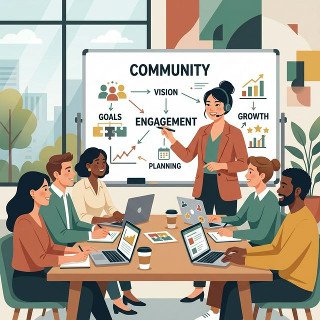 コミュニティマネージャーと参加者のワークショップ風景